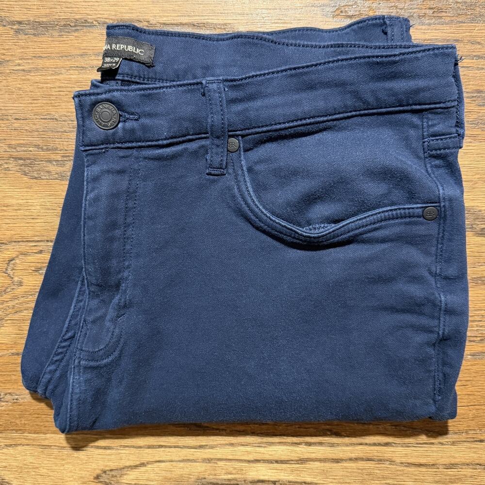 Banana Republic 38x29 Mens Navy Blue Stretch Jeans Style Pants Slim Straight - Picture 11 of 11